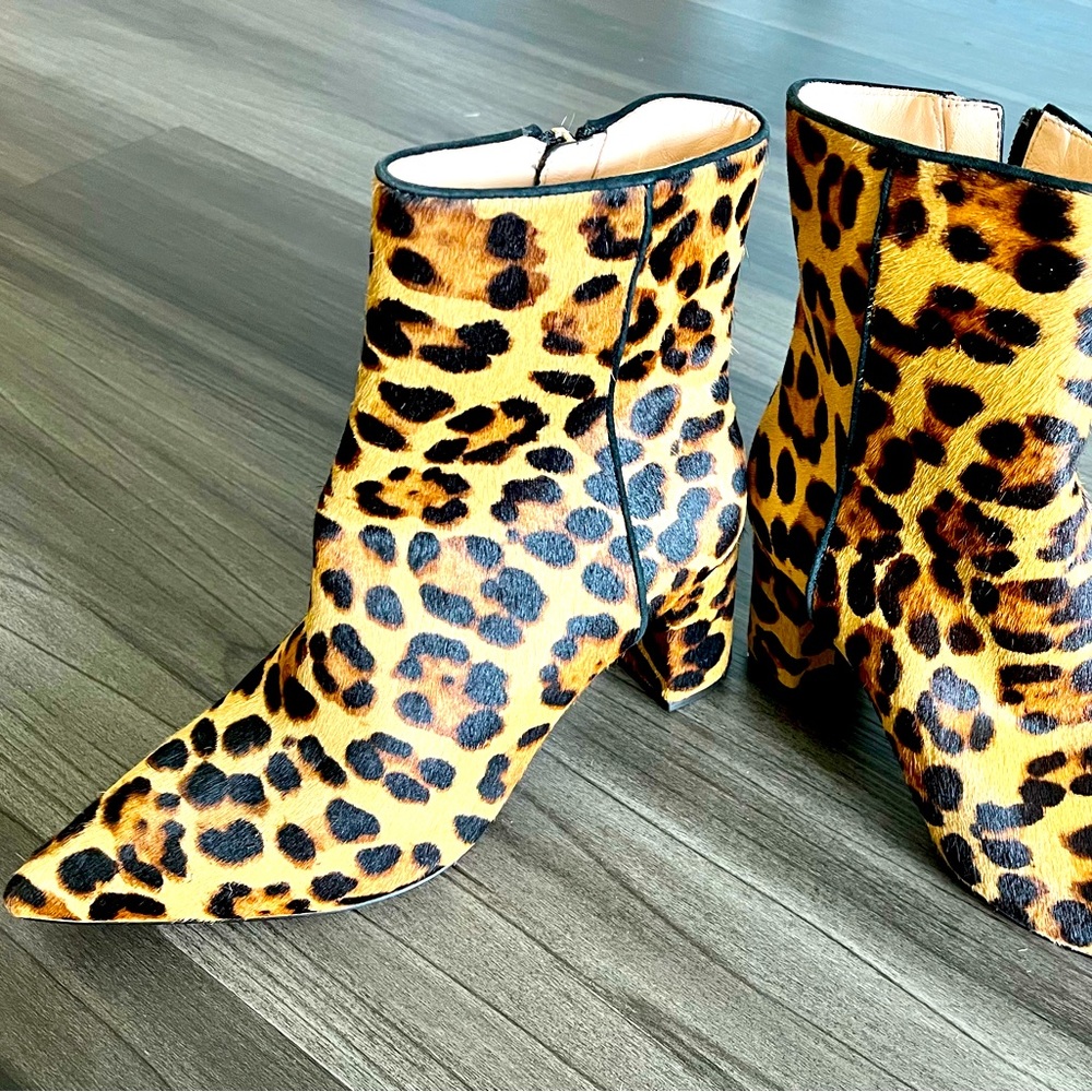 NWOT J Crew leopard booties - size 7